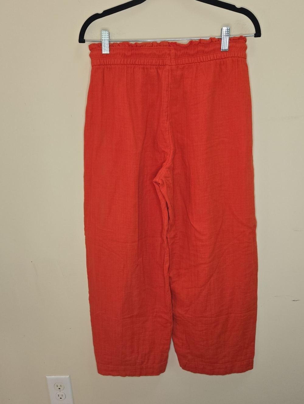 Old Navy Coral Crinkle Gauze Barrel Ankle Pants High Waist NWT Small Petite - Picture 4 of 8